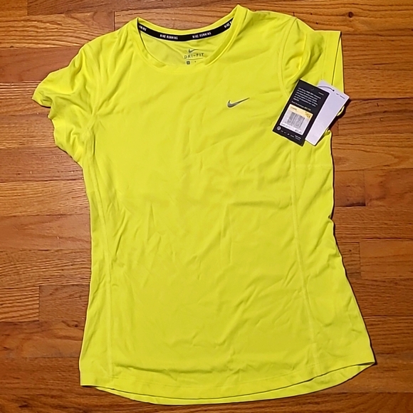 Nike Tops - NWT Nike Dri fit running womens shirt neon color